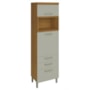 Torre Quente Princesa 64cm 1 Forno 2 Portas e 3 Gavetas Freijó/Off White - Nesher 