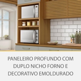 Torre Quente Princesa 70cm 2 Fornos 2 Portas e 1 Gaveta Freijó/Off White - Nesher