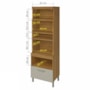 Torre Quente Princesa 70cm 2 Fornos 2 Portas e 1 Gaveta Freijó/Off White - Nesher
