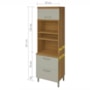 Torre Quente Princesa 70cm 2 Fornos 2 Portas e 1 Gaveta Freijó/Off White - Nesher