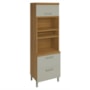 Torre Quente Princesa 70cm 2 Fornos 2 Portas e 1 Gaveta Freijó/Off White - Nesher