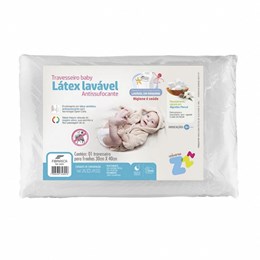 Travesseiro Látex Sintético Lavável Baby Branco - Fibrasca 